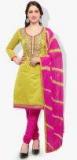 Satrani Green Embroidered Dress Material women