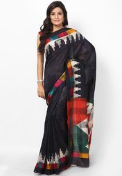 Sattika Silk Blend Blue Saree Women