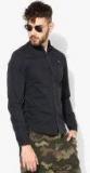 Scotch & Soda Black Solid Slim Fit Casual Shirt Men