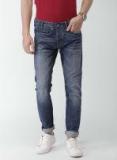 Scotch & Soda Blue Regular Fit Mid Rise Clean Look Jeans Men