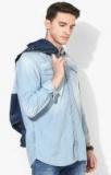 Scotch & Soda Blue Washed Regular Fit Denim Shirt men