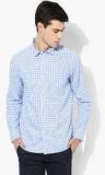 Scullers Blue Checked Regular Fit Casual Shirt Men