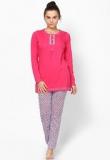 Sdl By Sweet Dreams Pink Full Sleeve Top & Pyjama Women