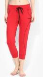 Sdl By Sweet Dreams Red Solid Capri Women