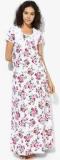 Sdl By Sweet Dreams White Printed Gown Women