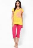 Sdl By Sweet Dreams Yellow Short Sleeve T Shirt With Capri Women