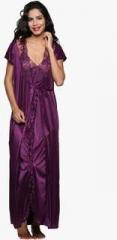 Secret Wish Purple Embroidered Sleepwear women