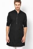 See Designs Black Solid Slim Fit Kurta Men