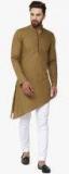 See Designs Khaki Solid Kurta Pyjama Men