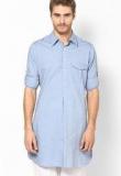 See Designs Light Blue Solid Slim Fit Kurta men