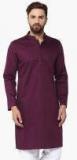 See Designs Magenta Solid Regular Fit Kurta Men