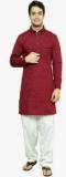 See Designs Maroon Solid Kurta Pyjama men