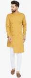 See Designs Mustard Solid Kurta Men