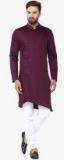 See Designs Purple Solid Kurta Pyjama Men