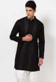 See Designs Solid Black Kurta Men