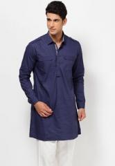 See Designs Solid Navy Blue Kurta men