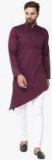 See Designs Wine Solid Kurta Men