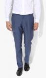 Selected Blue Solid Slim Fit Formal Trouser men