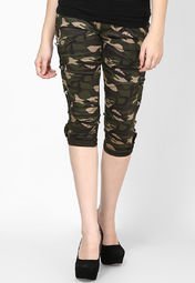 Senora Green Printed Capri Women