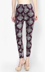 Senora Purple Embellished Legging Women