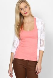 Senora Solid White Shrug Women