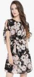 Sera Black Coloured Printed Shift Dress Women