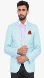 Shaftesbury London Aqua Blue Solid Blazer Men