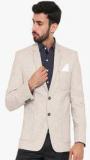 Shaftesbury London Beige Solid Blazer men