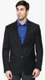 Shaftesbury London Black Solid Regular Fit Blazer Men