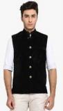 Shaftesbury London Black Solid Waistcoat Men