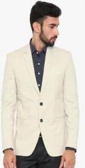 Shaftesbury London Cream Solid Blazer men