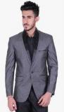 Shaftesbury London Grey Solid Regular Fit Blazer Men