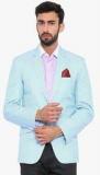 Shaftesbury London Light Blue Solid Blazer Men