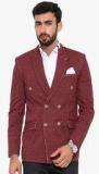 Shaftesbury London Maroon Checked Blazer Men