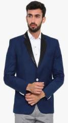 Shaftesbury London Navy Blue Solid Blazer men