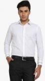 Shaftesbury London White Solid Slim Fit Formal Shirts Men