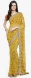 Shaily Yellow Pure Georgette Printed Chanderi Saree women