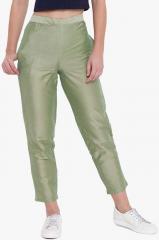 Shakumbhari Green Solid Coloured Pant women