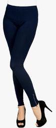 Sheen Navy Blue Solid Legging Women