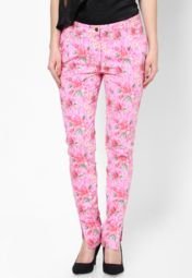 Shibori Designs Pink Printed Trousers Petite Fit Women