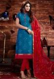 Shonaya Blue Embroidered Dress Material Women