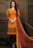 Shonaya Orange Embroidered Dress Material Women