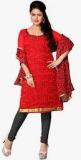 Shonaya Red Embroidered Dress Material Women