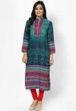 Shree Acrylic Blue Printed Kurta Women