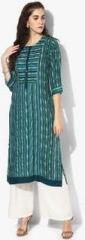 Shree Aqua Blue Printed Kurta women