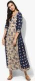 Shree Beige Coloured Printed Maxi Dress women