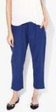 Shree Blue Solid Regular Fit Coloured Pants Women