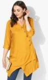 Shree Mustard Yellow Solid Tunic Women