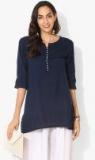 Shree Navy Blue Solid Tunic women