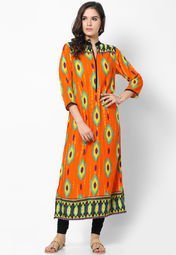 Shree Orange Kurtis & Kurtas Women